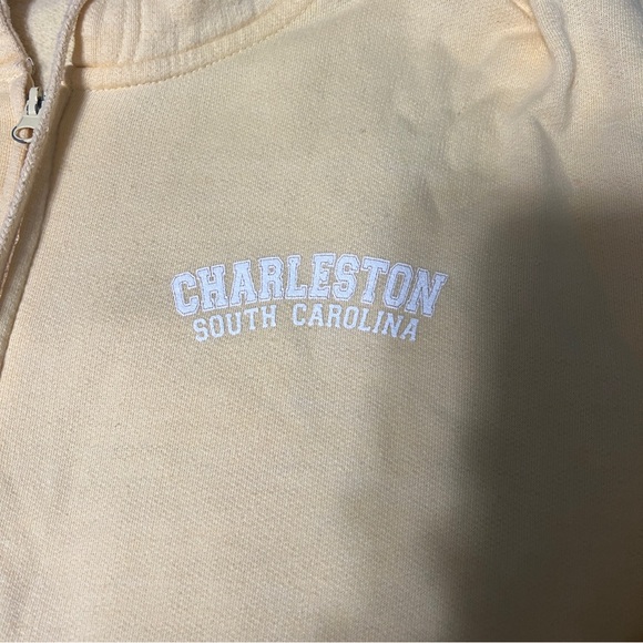 esy surf co hoodie charlston sc South Carolina yellow zip up size small - Picture 2 of 7